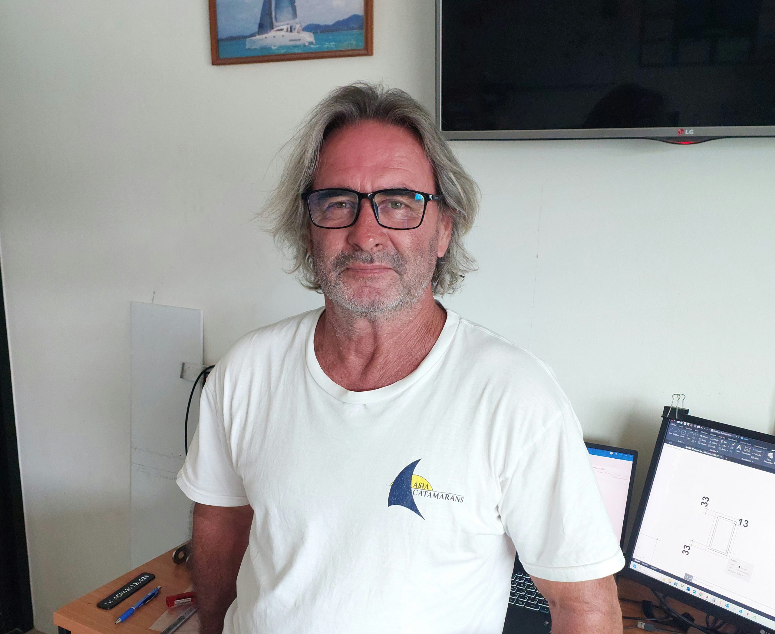 A picture of Zam Bevan, the General Manager at Asia Catamarans