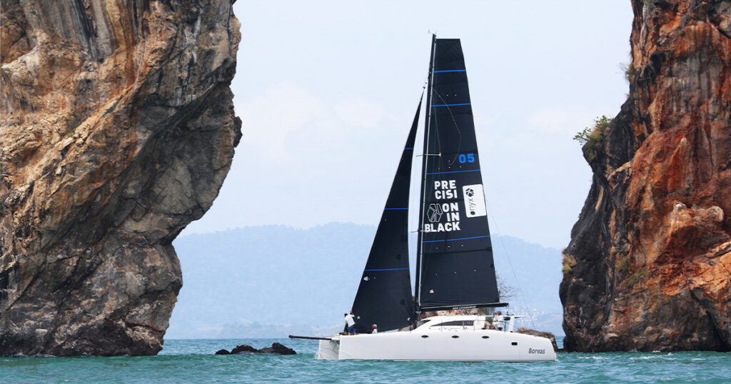 Stealth 11.8 Boreas racing in Phang Nga Bay during Bay Regatta Thailand