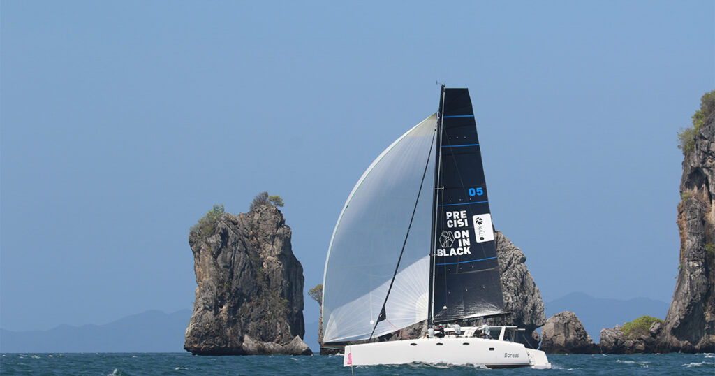 Stealth 11.8 Boreas racing in Phang Nga Bay during Bay Regatta Thailand