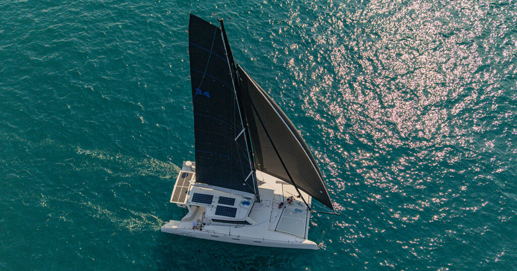 Stealth 13.2 catamaran sailing Phuket bay Thailand