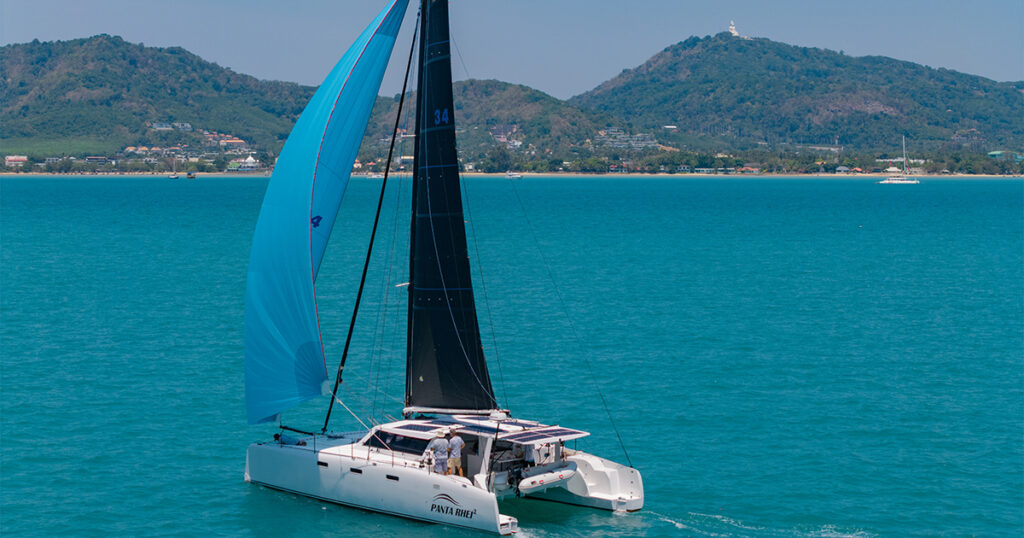 Stealth 13.2 cockpit helm galley layout catamaran