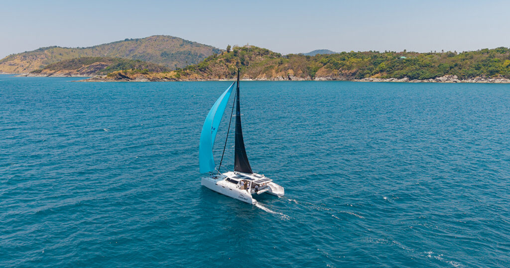 Stealth 13.2 catamaran sailing Phuket islands tropical water