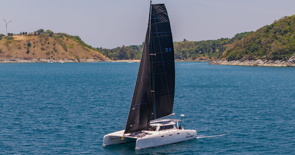 Stealth 13.2 catamaran sailing open sea Phuket
