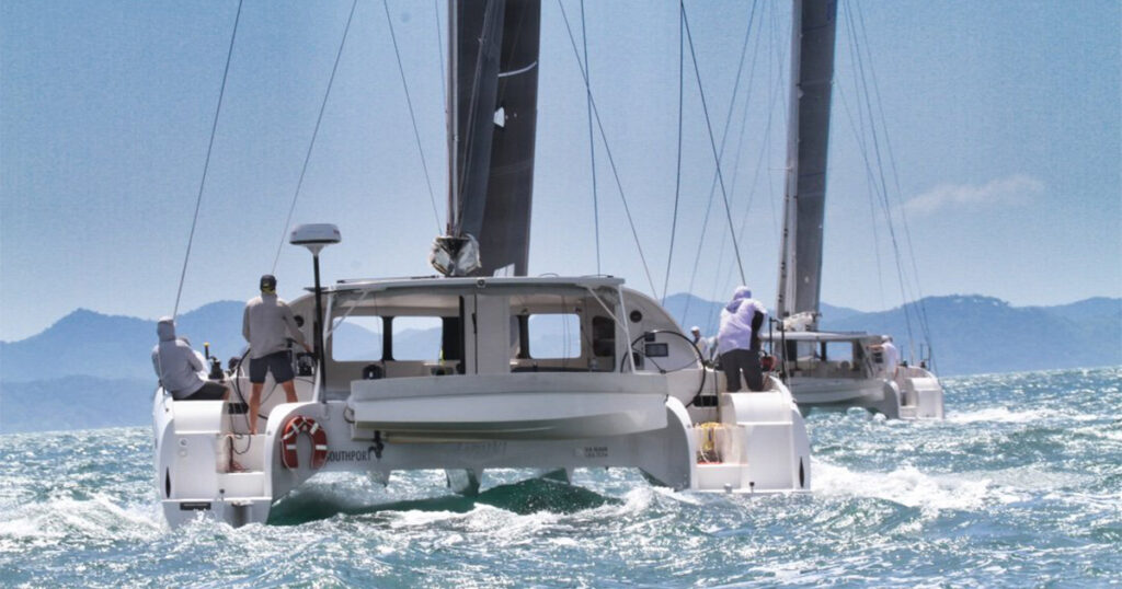 Stealth 13.2C catamaran Haruki racing during the 2025 Bay Regatta in Thailand